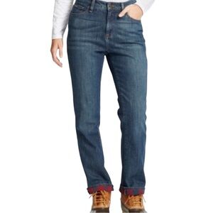 LL BEAN Favorite Fit Flannel Lined Jeans Size 6 -- COLD WEATHER NECESSITY!!!